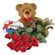 red roses with teddy and chocolates. Chile
